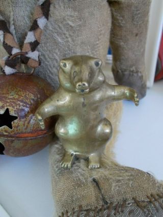 Very Old/antique Solid Brass Bear - Lovely Display Piece Final Silly