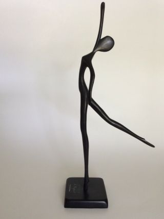 Bodrul Khaliqe Bronze Ballerina Dancer Modernist Sculpture - Vintage,  13” Tall