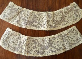 Vintage Antique Cuffs Ecru Lace Lovely Old Machine Made Lace