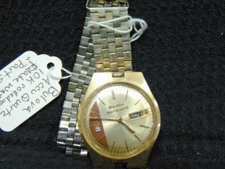 Vintage Bulova Accuquartz 10k Rolled Gold Plate Watch Parts Only