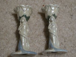Pair 1978 Fitz And Floyd Candle Holders