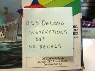 Vintage Unassembled Plastic Model Kit - USS DeLong (incomplete) 2