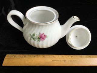 Vintage Arthur Wood & Son Porcelain Teapot Staffordshire England Rose Pattern 4