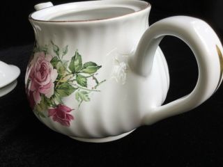 Vintage Arthur Wood & Son Porcelain Teapot Staffordshire England Rose Pattern 7