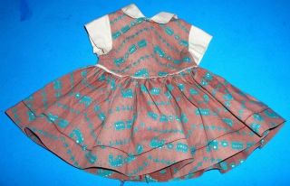 Vintage Terri Lee 16 " Tagged Train Print School Dress