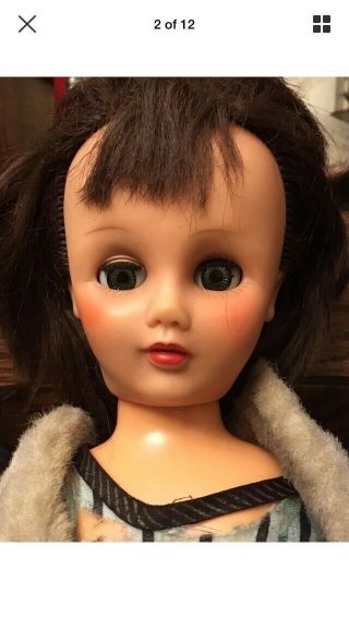 19” 1959 14R Fashion Doll Face.  Outfit Fur Jacket High Heel 2