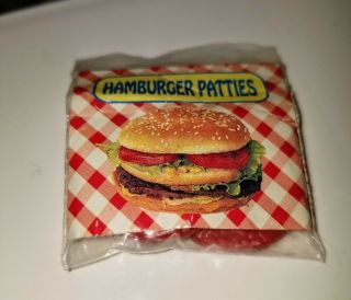 Tyco Kitchen Littles Vintage Hamburger Buns Barbie Size 1:6 Meat Patty Beef Bag
