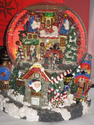 Christopher Radko North Pole Express Snowglobe Christmas Train Lights Musical