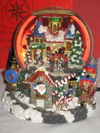 Christopher Radko North Pole Express Snowglobe Christmas Train Lights Musical 2
