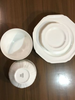 Set of 4 Mikasa Antique White (Bone China) Dinner Plates,  4 Sm Plates,  2 Bowls 2
