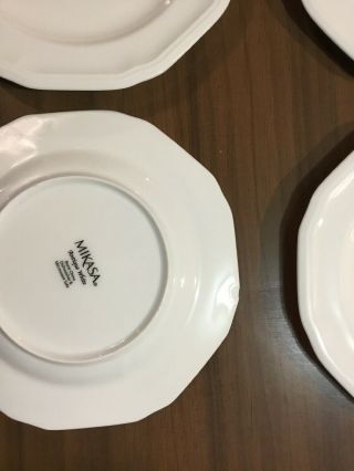 Set of 4 Mikasa Antique White (Bone China) Dinner Plates,  4 Sm Plates,  2 Bowls 5