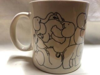 Vintage Taylor And Ng Naughty Elephant Orgy Coffee Cup Mug