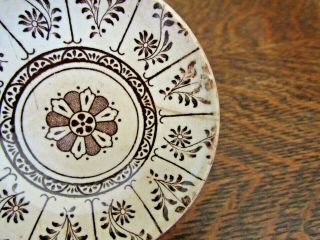 Antique WEDGWOOD Aesthetic Brown Transfer Ware Butter Pat 2