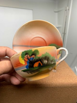 Vintage Teacup,  Chikaramachi Hand Painted Cup & Saucer