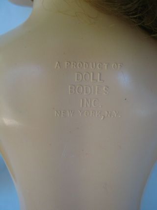 Vintage Hard Plastic Doll 1955 Doll Bodies,  Inc.  Mary Lu Walker 4