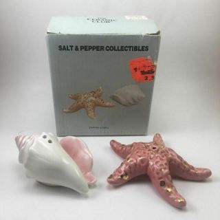 Vintage Salt And Pepper Shakers The Ceramic Club Starfish Shell Ocean Beach