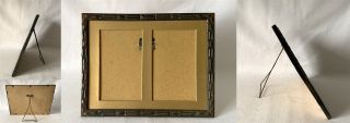 Art Deco Antique Thin Metal Freestanding Frame With Mount For 2 Photos
