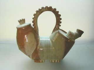 Studio Art Pottery Teapot Artist Signed " Mccutcheon " Japanese Style