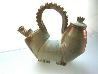 Studio Art Pottery Teapot Artist Signed 