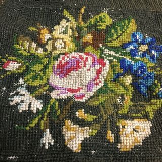 Antique Rose Petit Point Needlepoint Canvas Embroidery Fabric Tapestry Remnant