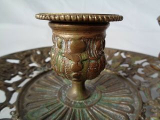 Antique Brass Footed Chamber Stick Candle Candle Holder 4 2