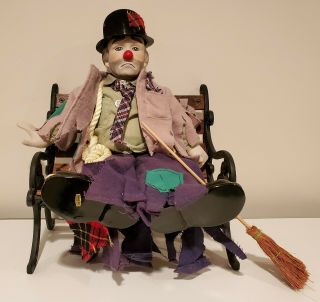 Vtg Clyde The Hobo Sad Clown 20 " Porcelain Dynasty Doll Collectables Emmit Kelly
