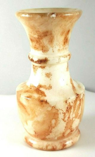 Jim Alabaster Marble Onix Vase 4.  25 " Tirrenia Italy Vintage