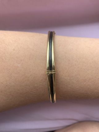 Antique Rolled Gold Lucy Hair Bangle,  6.  5cm,  5.  45g