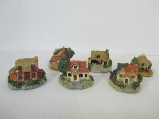 Miniature Cottages Fairy Garden Houses Resin Cuggly Wigglies Diorama Set Of 6