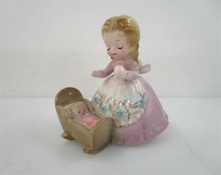 Josef Originals Girl With Baby Porcelain Figure 4.  75 "