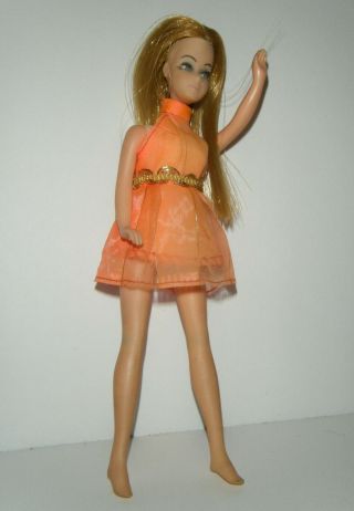 Vintage Dawn Doll W/ Orange Glori Dress & Panties Topper Toys