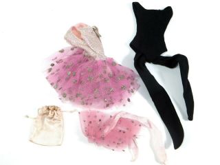 Vintage Barbie Doll 1905 Skipper 1964 Ballet Class Tutu Leotard Tights Shoe Bag