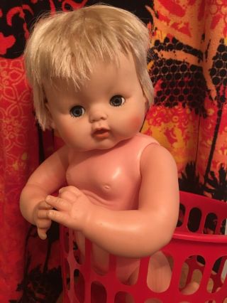 Vintage 60s Eegee Plastic/vintyl Baby Doll 18” Tall