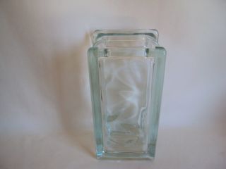 Vintage Clear Glass Rectangular Vase Made In West Germany