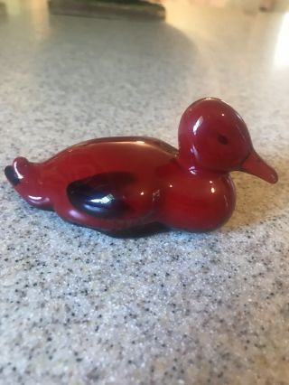 Royal Doulton Flambe Red Glazed Duck Resting Figurine Hn148b