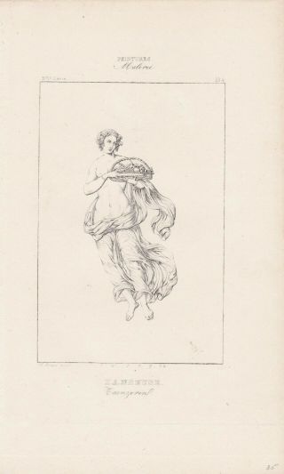 Greek/roman Mythical Gods,  8 Antique Prints,  Danseuse & Cabere,  6 " X 10.  5 ",  H.  Rowe