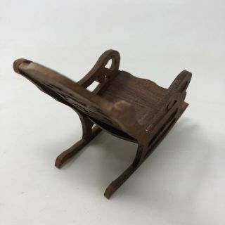 Miniature Wooden Rocking Chair for Dollhouse | Doll | Diorama | Fairy Garden 2