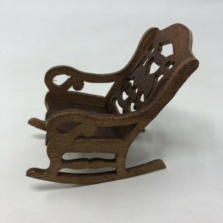 Miniature Wooden Rocking Chair for Dollhouse | Doll | Diorama | Fairy Garden 4