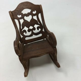 Miniature Wooden Rocking Chair for Dollhouse | Doll | Diorama | Fairy Garden 5