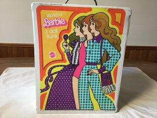 Vintage 1974 World Of Barbie Doll Trunk Carry Case Wardrobe 3 Doll Trunk.