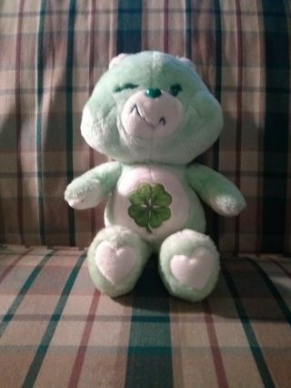 Vintage 1983 Kenner Care Bear Good Luck Bear 13 " Green Lucky Plush Stuffed