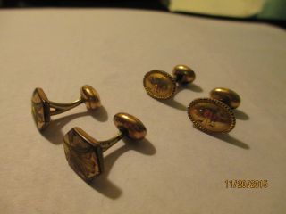 Antique Circa 1890 Brass?? Cuff Links
