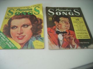 2 Antique 1935 & 1936 Popular Songs Magazines Lyrics Fred Waring & Ethel Merman