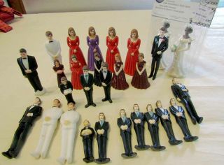 Vintage Plastic Wedding Party Cake Toppers Decorations Ring Bearer,  Flower Girl