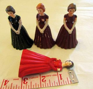 Vintage Plastic Wedding Party Cake Toppers Decorations ring bearer,  flower girl 5