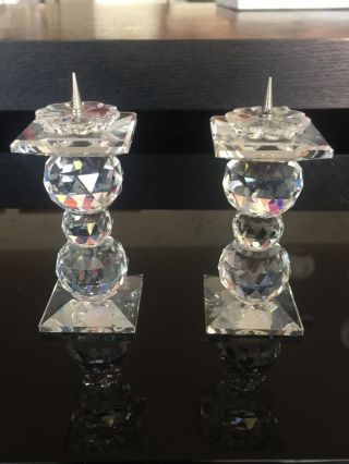 Swarovski Crystal Candlestick Holders 7600 Nr 114