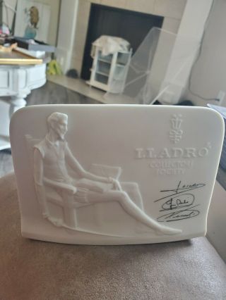 Lladro Collectors Society Sign Plaque Don Quixote Hand Made In Spain Marked Base