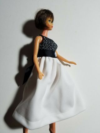 Barbie Size Vintage Handmade Black & White Dress - No Doll