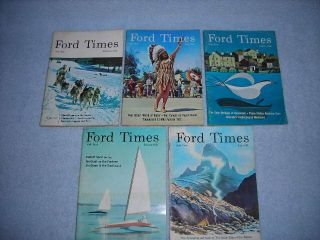 5 Vintage Ford Times Magazines 1966 1967 - Thunderbird,  Shelby,  Fairlane,  Camper
