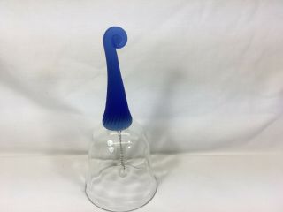 Art Glass Bell With Blue Twist Handle